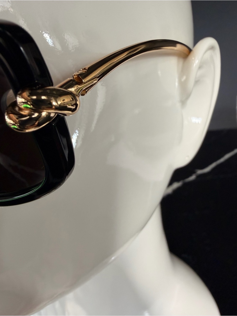 Black Women's Sunglasses with Gold Accent - Designer Style - Picture 8 of 11